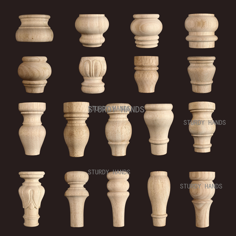 Furniture Hardware Replacement - Furniture Round Solid Wood Table Legs