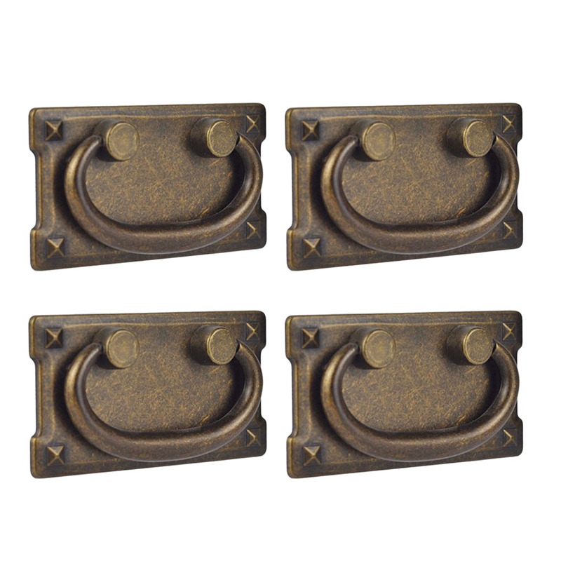 Furniture Hardware Design - 4Pcs Vintage Antique Bronze Drawer Ring