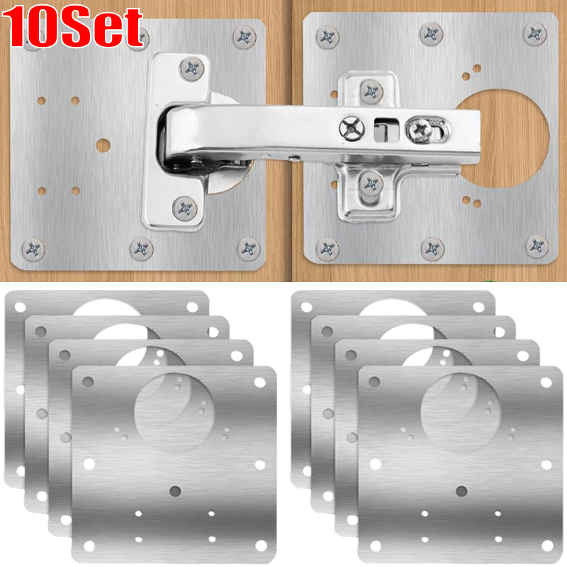 Furniture Hardware Fixing Screws - Cabinet Door Hinge Repair Plate Stainless