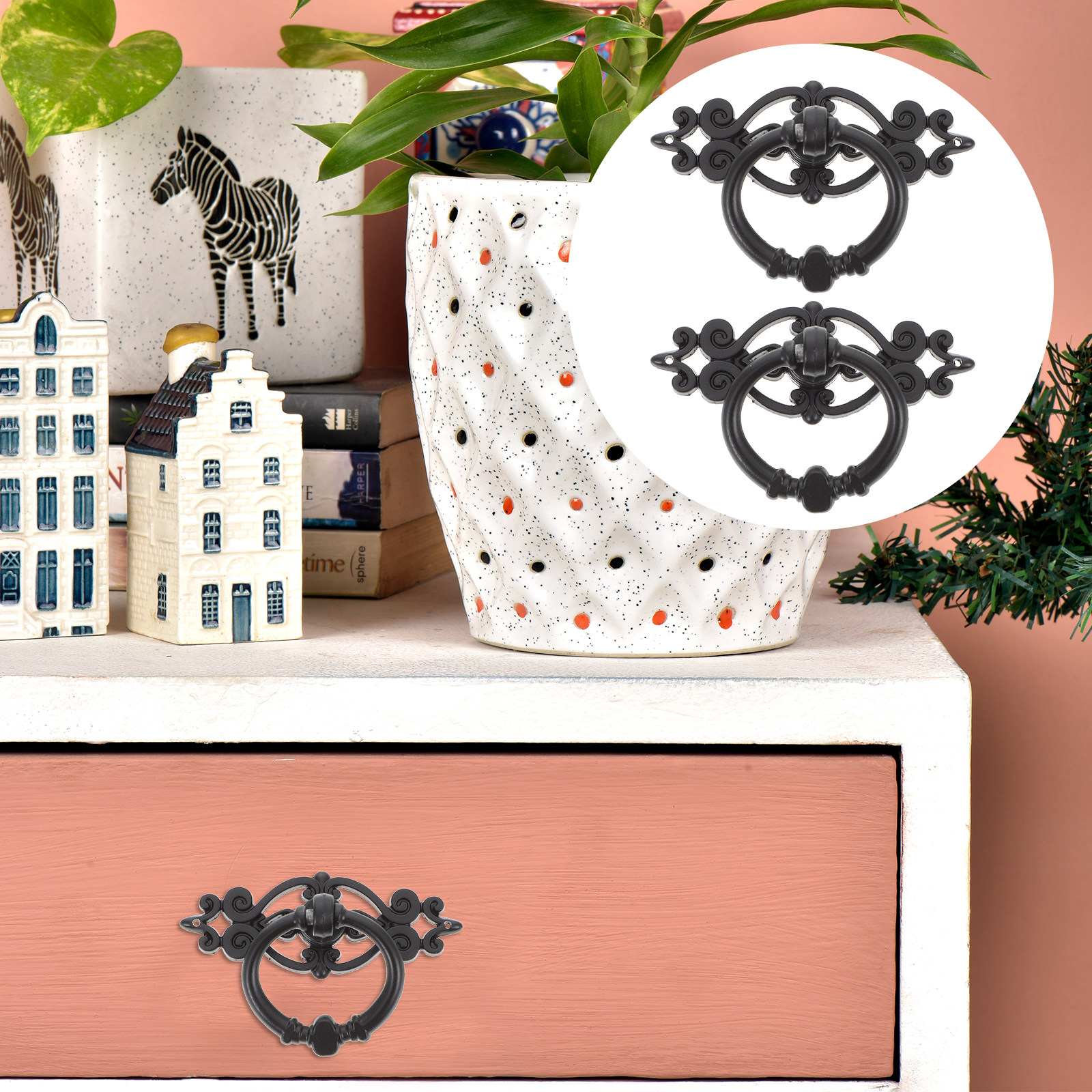 6Pcs Retro Cabinet Pulls Drawe - Furniture Hardware Drop Pulls avaliação e preço