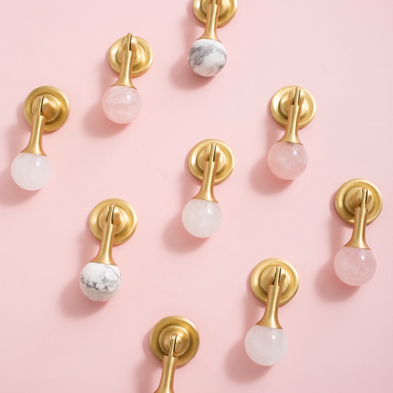 White Crystal Ball+Brass Furni - Furniture Hardware Drop Pulls avaliação e preço