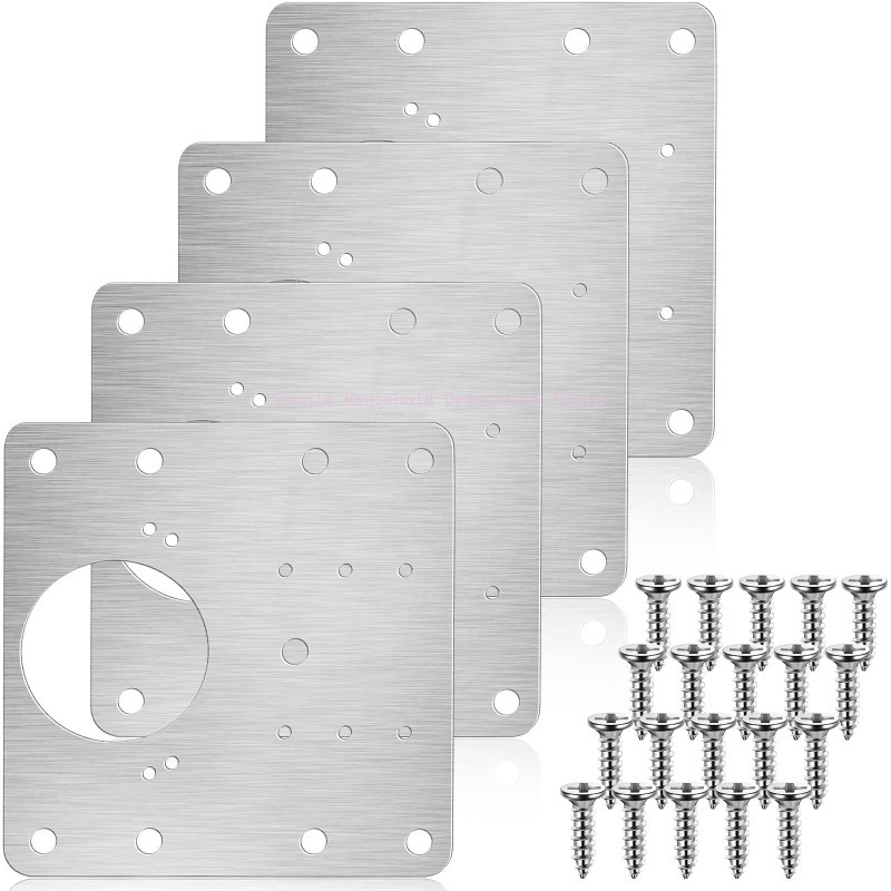 2/10Sets Hinge Repair Plate Ki - Furniture Hardware Fixing Screws avaliação e preço