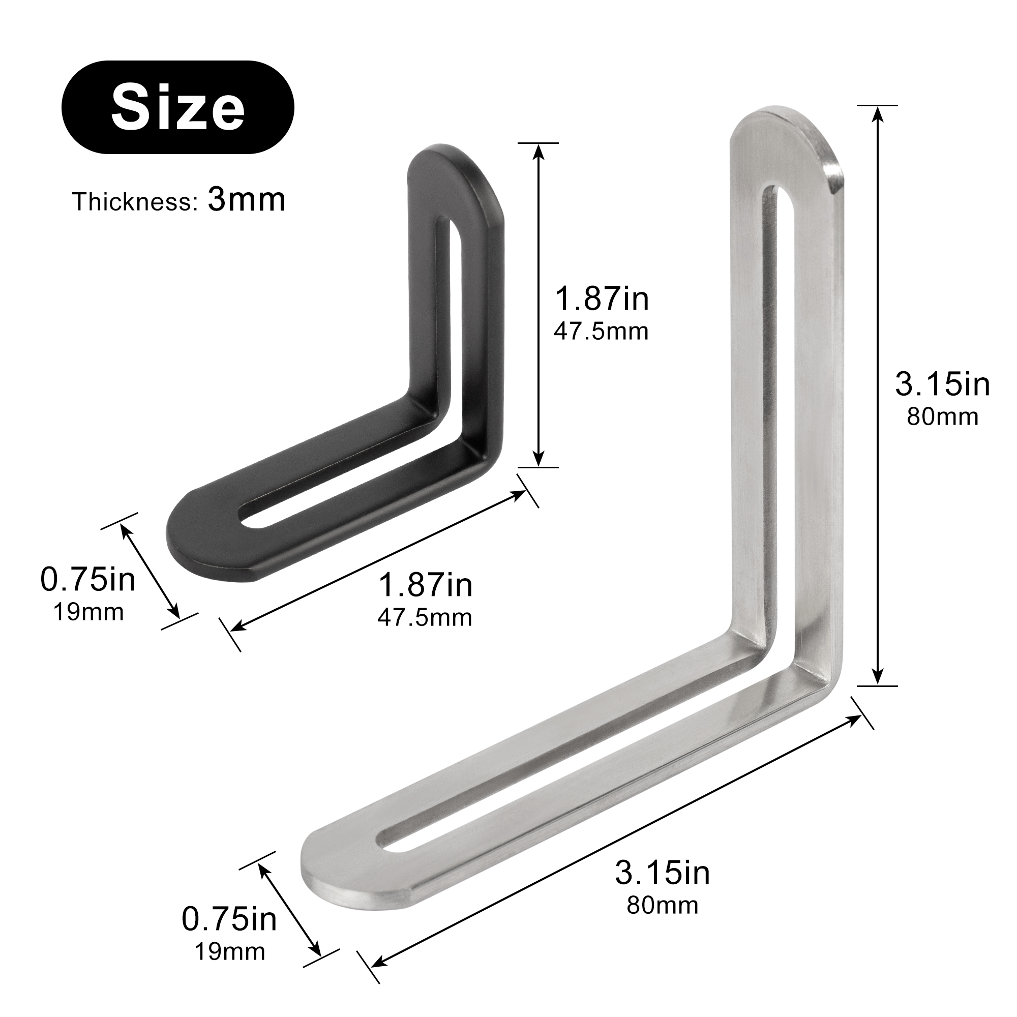 2pcs Corner Brackets Stainless - Furniture Hardware Fixing Screws avaliação e preço