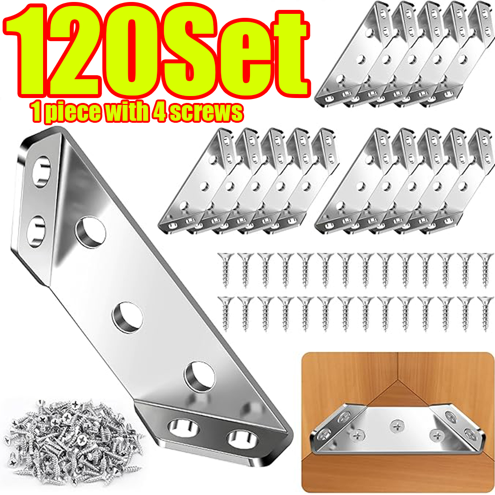 1-120Set Furniture Corner Conn - Furniture Hardware Fixing Screws avaliação e preço