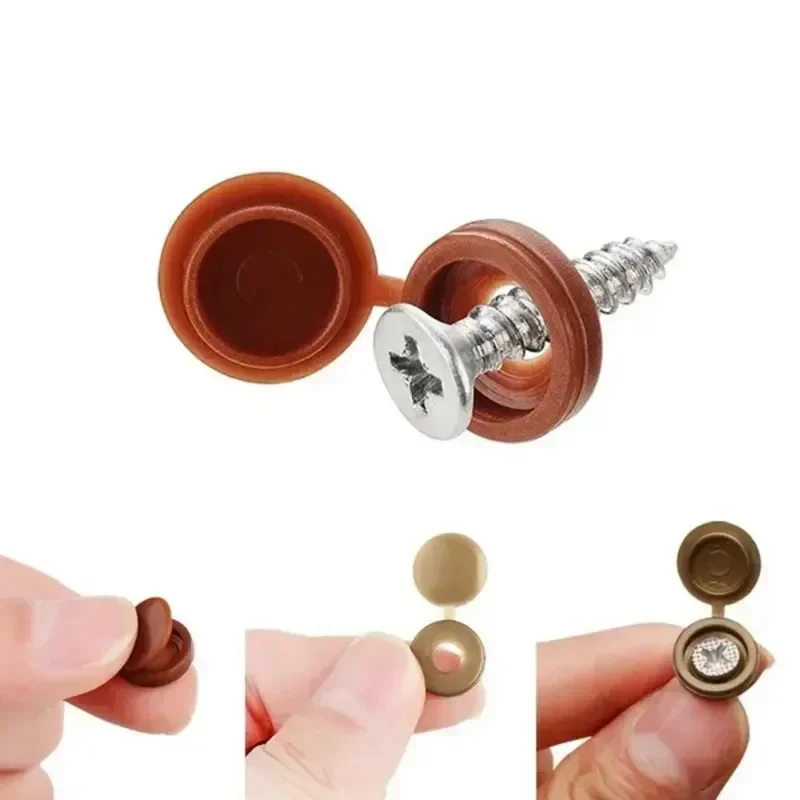 Hinged Plastic Screw Cap Cover - Furniture Hardware Fixing Screws avaliação e preço