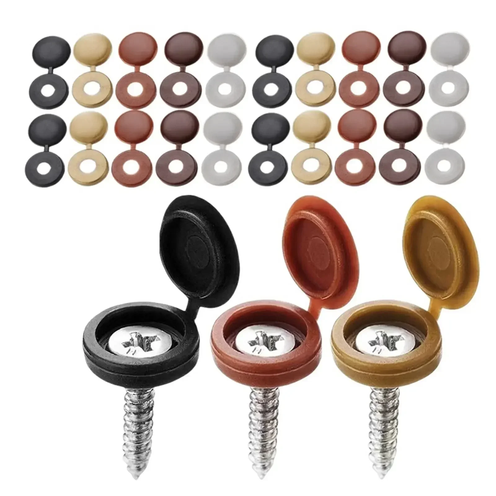 Hinged Plastic Screw Cap Cover - Furniture Hardware Fixing Screws avaliação e preço