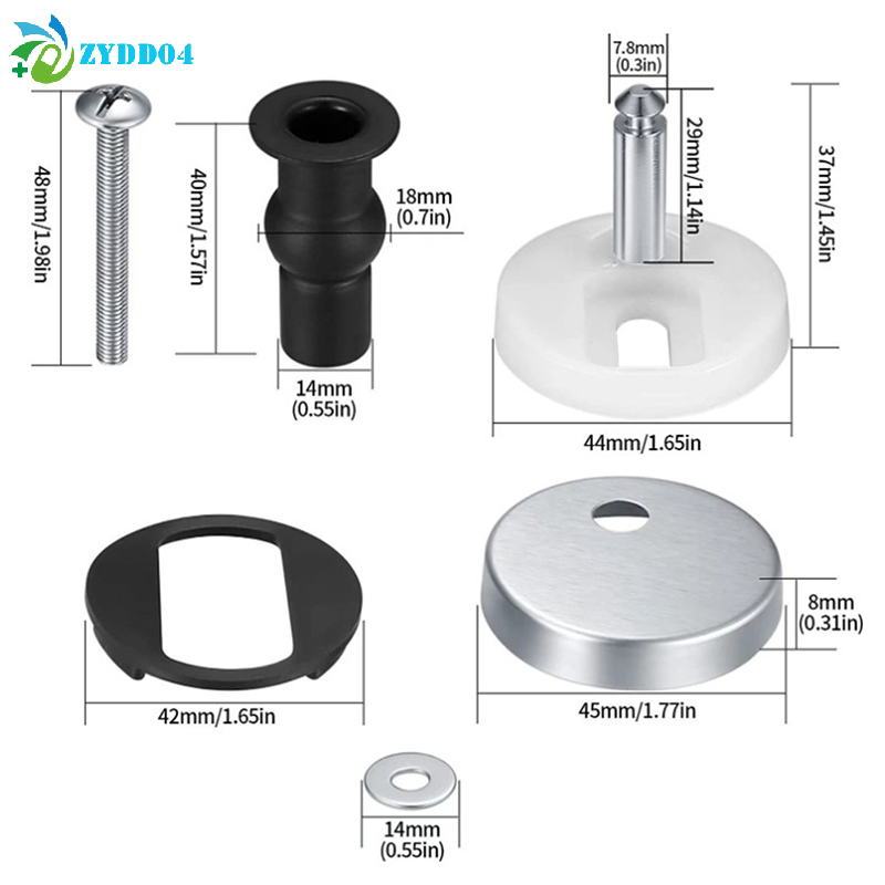 ●2Pcs Toilet Seat Hinges Top F - Furniture Hardware Fixing Screws avaliação e preço