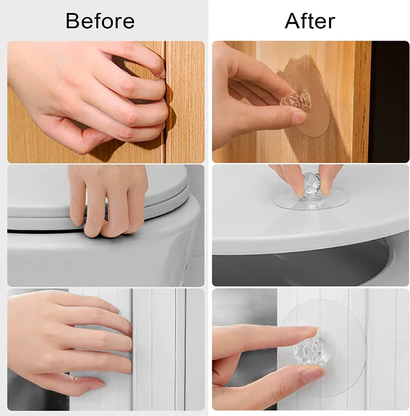 2/10Pcs Punch-free Drawer Knob - Furniture Hardware Design avaliação e preço