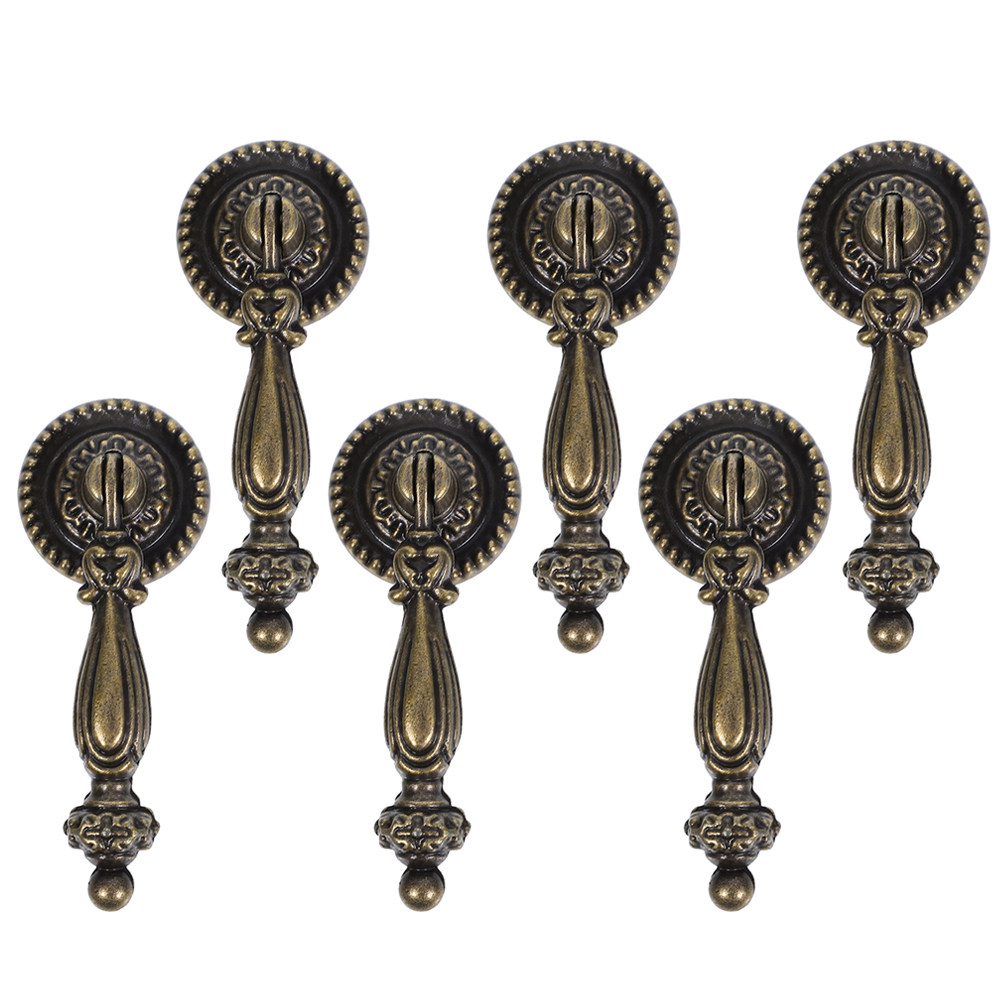 6Pcs Vintage Bronze Cabinet Pu - Furniture Hardware Drop Pulls avaliação e preço