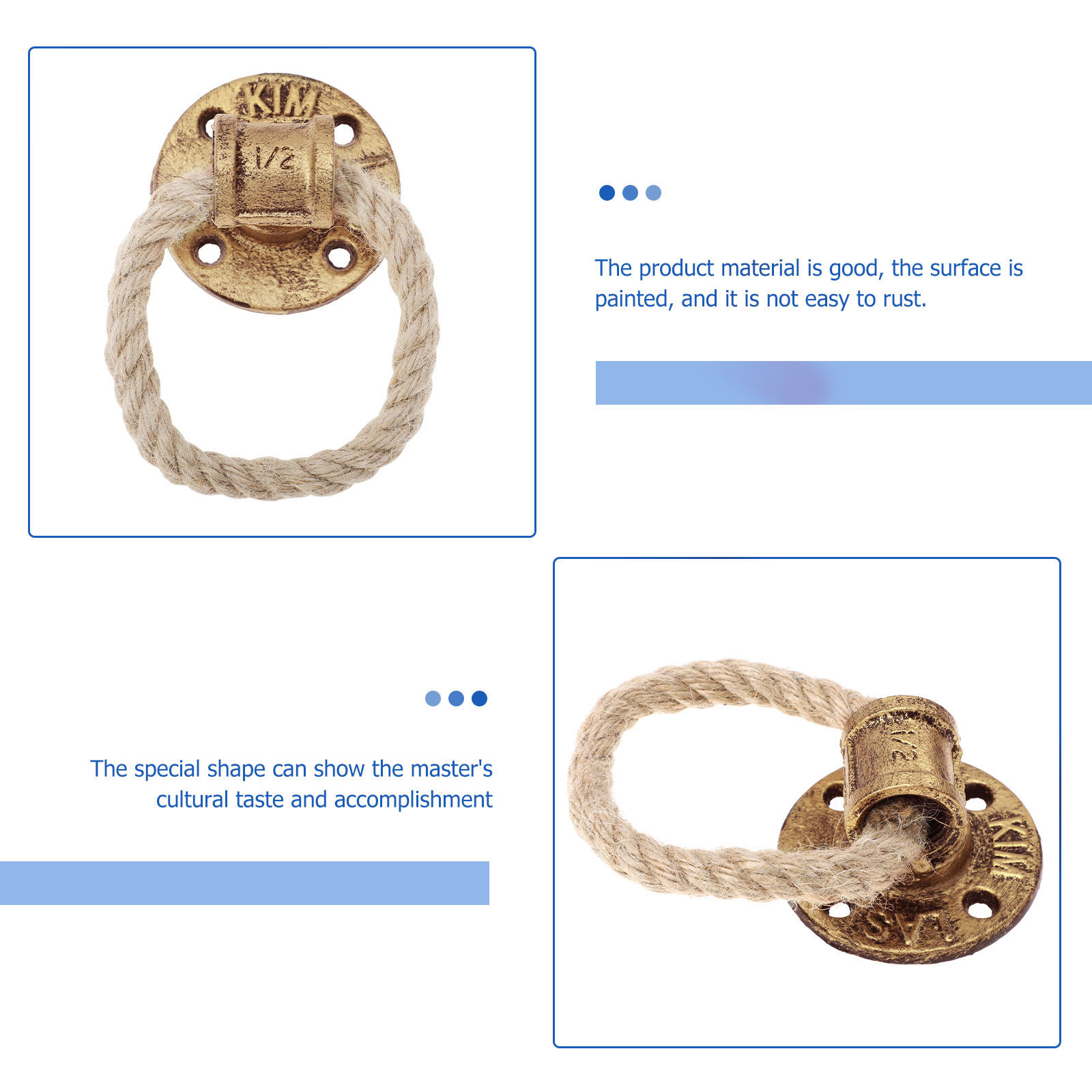 Rustic Rope Pull Handle Vintag - Furniture Hardware Drop Pulls avaliação e preço